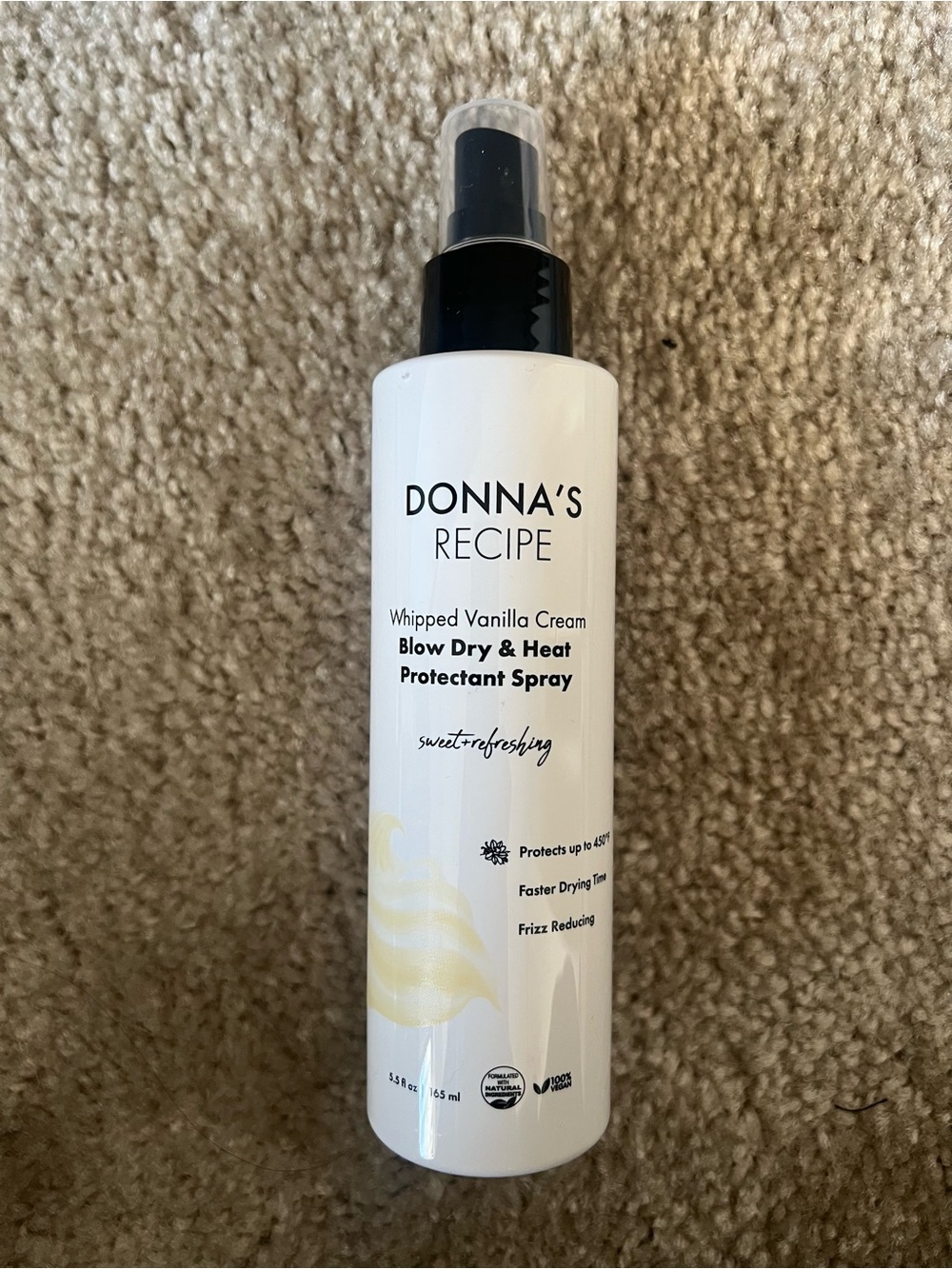 DONNA'S RECIPE Whipped Vanilla Cream Blow Dry & Heat Protectant Spray - 5.5fl oz